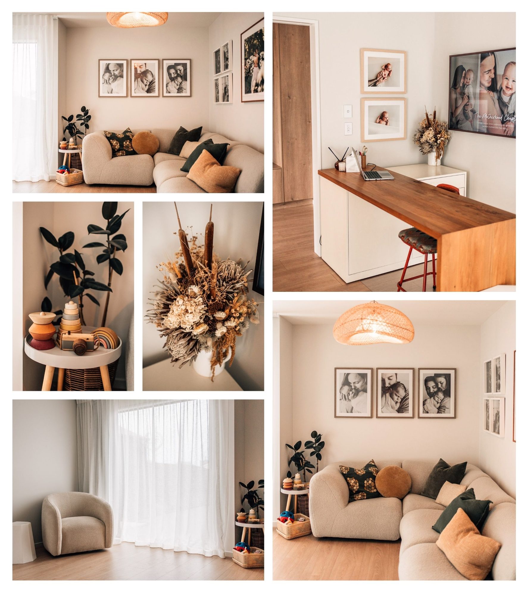 The light-filled studio space